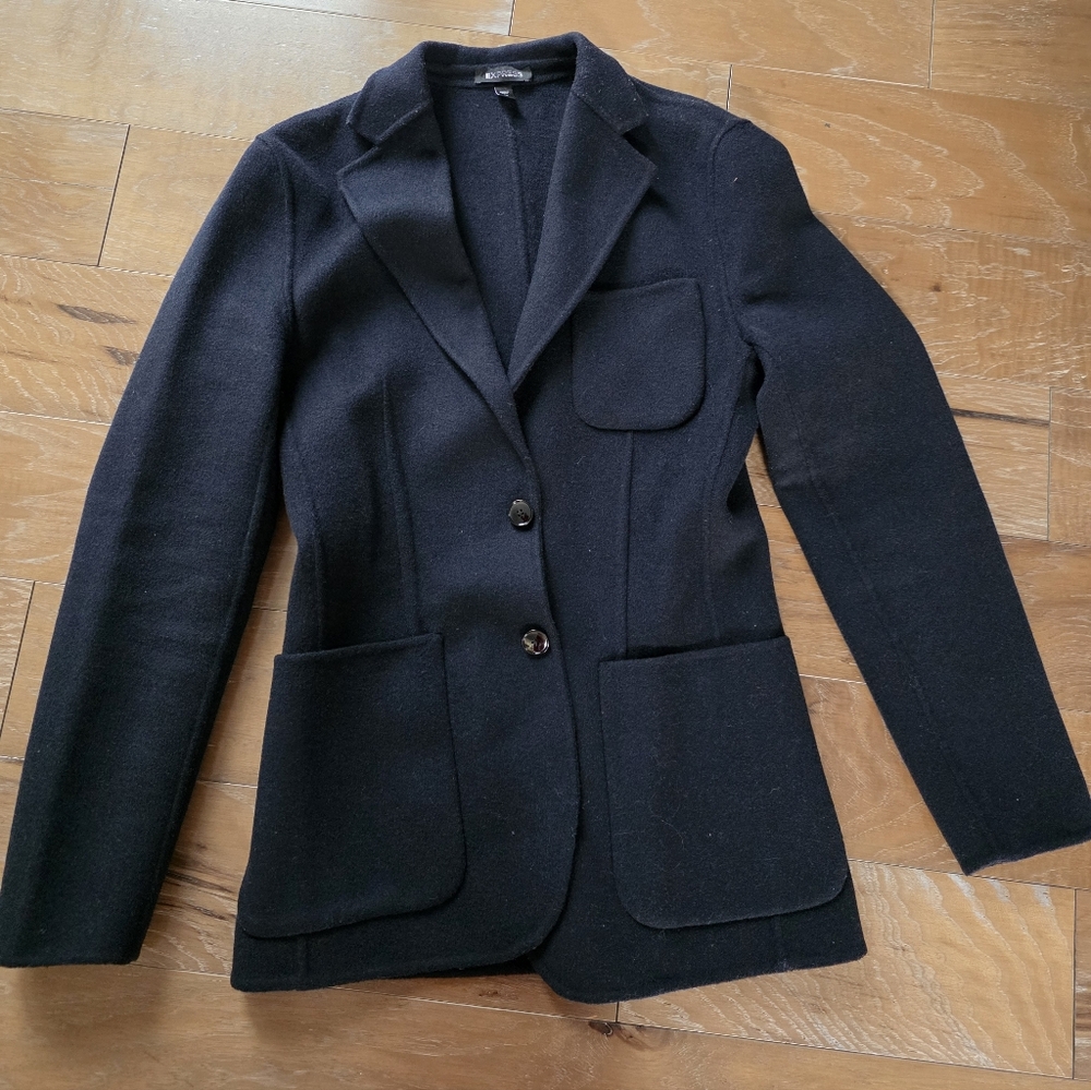 Express Men's Dark Navy Wool Warm Blazer